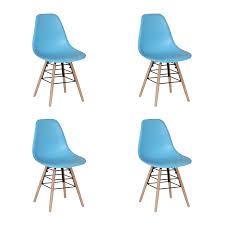 Brown light gray beige solid wood legs and frame right facing cha. River Bright Eames Style Dining Chairs Blue Dining Chairs Fads