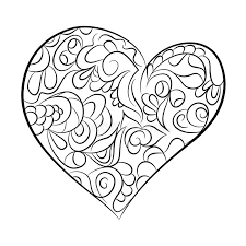 Download Heart In Black And White Page For Coloring Book Stock Vector Illustration Of Insects Background 77454459