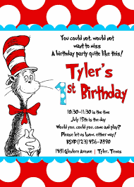 Dr Seuss 1st First Birthday Party Invitations 8 Count X2 Red White Striped Ebay Dr Seuss Birthday Party Dr Seuss Birthday Personalized Birthday Invitations