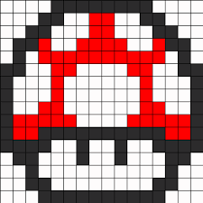 Mario Mushroom Extra Life Kandi Pattern Perler Beads Perler Bead Mario Perler Bead Art