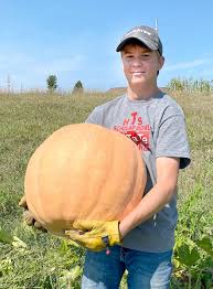 Tarkio FFA member Daniel Lesher grows pumpkins