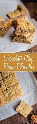 Blondies Are Amazing Cause They Taste Great With So Many Different Mix Ins These Mini Chocolate Chip Pecan Blondies Recipe Cookie Recipes Easy Cookie Recipes