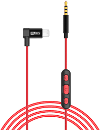 Amazon Com Idars Lightning To 3 5 Mm Aux Cord Mfi Certified Audio Cable With Mic Volume Control Remote For Headphones Compatible With Beats Sony Sennheiser Audio Technica Red