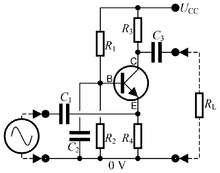 An electric circuit includes a device that gives energy to the charged particles constituting the current, such as a battery or a generator; Electronic Circuit Wikipedia