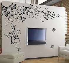 Black And White Wall Art Butterfly Wall Painting Large Black Vine Flower Rattan Butterfly Removable Vinyl Wall Decal Stickers Art Home Pinturas Murais Decorativas Decoracao Em Vinil Pinturas De Parede Simples
