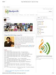 Singer Karthik Telugu Songs List Songs Lyrics In Telugu Web 2 0 World Wide Web Karthik started his professional career as a backing vocalist and has since been.