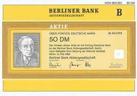 Sie hatte filialen in berlin und potsdam. Berliner Bank Ag Freunde Historischer Wertpapiere