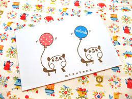 パンダと風船のプレゼントハンコ mizutama 消しゴムはんこ日記 楽天ブログ 消しゴムはんこ 消しゴム 消しゴムはんこ デザイン