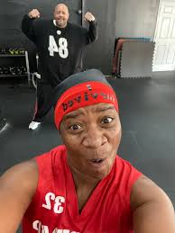 Good morning, brutal weight training class with many bodies