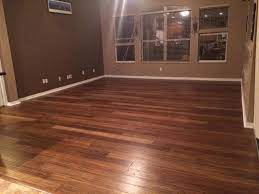 Put This Floor In My Family Room It Came Out Absolutely Gorgeous So Happy To Have Gotten Rid Of The Carpet Me A Flooring Bamboo Flooring Floor Installation