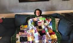 Completed this scrappy quilt today! eh0 بس aUaf ာ 0 ハらー