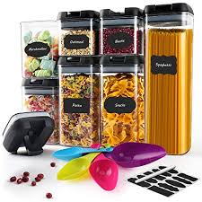 Airtight food storage containers, vtopmart 4 pieces bpa free plastic spaghetti containers with. Buy Airtight Food Storage Containers 7pc Plastic Cereal Containers With Upgraded Durable Lids Labels Spoons Pen Bpa Free Kitchen Pantry Clear Storage Containers For Pasta Online In Indonesia B08m9l3pxf