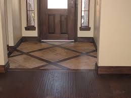 entryway tile with wood border home