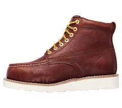 Skechers Work 77093 Rdbr Steel Toe Relaxed Fit Pettus Grafford St