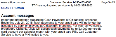 Check spelling or type a new query. Cash Payments Will No Longer Be Accepted For Credit Cards At Citi Branches Effective July 21