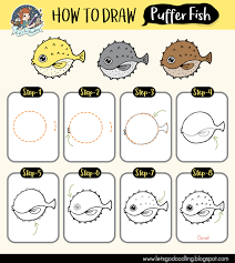 How To Draw Puffer Fish Easy Step By Step Drawing Tutorial Fish Drawing For Kids Drawing Tutorial Step By Step Drawing