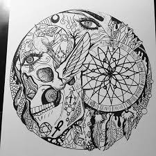 Black And White Yin Yang Dream Catcher Drawing Detailing The Circle Art Illustration Drawing Skull Dreamcatcher Abstract Lienart Key Moon Stars Thir Dream Catcher Drawing Circle Drawing Drawings