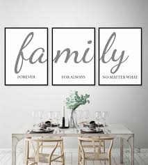 Black And White Dining Room Wall Decor Printable Wall Artfamily Signfamily Forever For Always No Etsy In 2020 Wall Printables Home Wall Decor Family Wall Decor