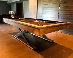 Like The X Legs Like That It Is Wood But With Contrast Of Black Or Metal Pool Table Custom Pool Tables Modern Pool Table