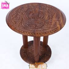 Finely crafted of pine wood in a vintage finish, orion is ideal as an end table beside a sofa or as a every sofa's sidekick, end tables display decor, hold tv remotes and beverages, and round out seating ensembles in style. Pakistan Imported Wood Carvings Three Leg Table Antique Wood Pure Hand Carved Round Coffee Table Table Antique Table Tabletable Legs Aliexpress