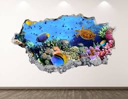Check spelling or type a new query. Aquarium Ocean Wall Decal Sea Animals 3d Smashed Wall Art Etsy