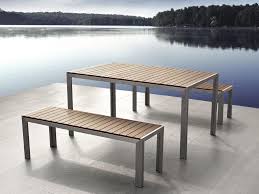 Wood And Metal Garden Furniture Modern Outdoor Dining Sets Modern Outdoor Dining Dining Set With Bench