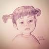 A small button nose and little eyes. 1