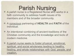 Parish Nursing At Community In Christ What The Parish Nurse And Health Ministry Team Has To Offer You Penny Zimmerman Rn Msn January 19 Ppt Download