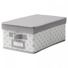 صندوق مع غطاء رمادي أبيض زهور