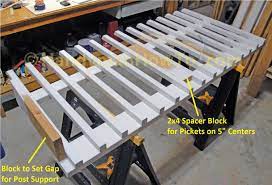 How To Build A 2x6 Porch Rail Photo Tutorial Layout The Pickets And Assemble The 2x4 Subrail And 2x6 Top Rail With Wo Porch Railing House With Porch Diy Porch