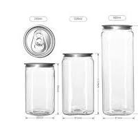 High quality 250ml/500ml square clear plastic cans with easy ...