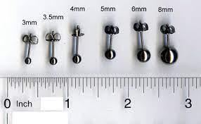 3 5mm Ball Post Titanium Earrings Unanodized By Dirinda Patterson Earring Size Chart Earring Sizes Titanium Earrings