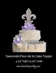 Fleur De Lis Cake Topper Silver My Wedding Hanging Crystals Elegant Wedding