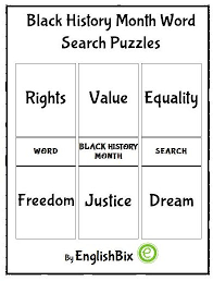 Word search puzzle, which focuses exclusively on dr. Black History Month Word Search Puzzle Printable Englishbix