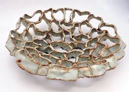 Ceramic Bowl White Organic Bowl White Coils Bowl Fruit Bowl Organic Design Ceramic Decor Home Decor By Nessyc Organic Ceramics Ceramic Bowls Ceramic Decor
