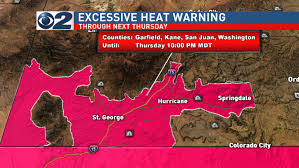 The national weather service warns residents to take precautions while outside, including limiting exposure to the heat, taking frequent breaks during activities and. Excessive Heat Warning In Southern Utah Kutv