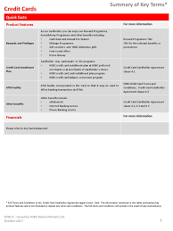 Convert your remaining credit card limit into cash and pay back in installments with special rates up to 24 months. Hsbc Card Key Terms En Pdf Credit Card Visa Inc