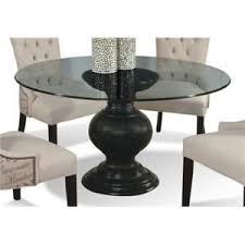 Serena Round Glass Dining Table With Pedestal Base By Cmi At Hudson S Furniture Round Dining Room Glass Round Dining Table Pedestal Dining Room Table