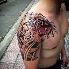 Shoulder Koi Fish Tattoos Koi Baligi Dovmeleri Irezumi Dovmeler Omuz Dovmesi Koi