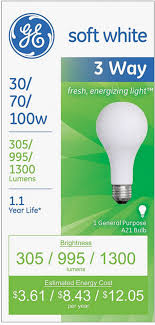 Ge Softwhite Light Bulb 3 Way 30 70 100 Watt 1 Ea Walmart Com Walmart Com