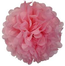 Tissue paper pom pom flowers are a whimsical and economical way to decorate for your wedding. Tissue Paper Pom Pom Flower Ball 8inch Baby Pink