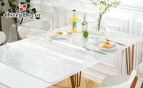 I use several coats of a clear polyurethane to add protection and still. Amazon Com Ostepdecor Custom 60 X 36 Inch Clear Table Cover Protector 1 5mm Thick Table Protector For Dining Room Table Clear Plastic Tablecloth Protector Clear Table Cloth Table Pad For Kitchen Wood Grain