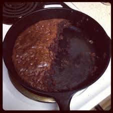 Cast Iron Skillet Brownies The Problem Came In When I Didn T Have An 8x8 Pan Or 9x9 Pan And They Would Ve Been Too In My 9x1 Food Yummy Food Cast Iron