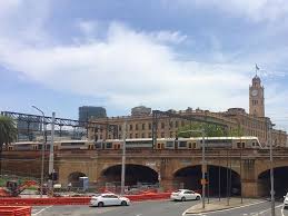 Central Station Sydney The Train In The Foreground Is On The Viaduct That Connects The Eight Surface Suburban Platforms And T Central Station City Light Rail