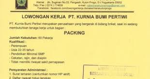 Bandung bagian finishing dan packing percetakan merupakan proses akhir dari pengerjaan barang percetakan. Lowongan Kerja Smp Sma Smk Pt Kurnia Bumi Pertiwi Bulan April 2020 Sebanyak 60 Pekerja Rekrutmen Lowongan Kerja Bulan Juli 2021