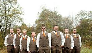 Orange Groomsmen Wedding Inspiration Fall Bridesmaids And Groomsmen Groom And Groomsmen Attire