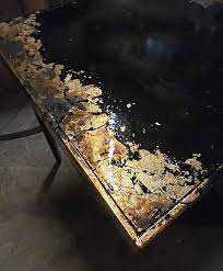 Gilding is a decorative technique for applying a very thin coating of gold to solid surfaces such as metal (most common), wood, porcelain, or stone.a gilded object is also described as gilt. Another New Technique I Ve Been Playing Around With Distressing The Gold Leaf To Give This Amazing Patina Gold Leaf Furniture Creative Painting Gold End Table