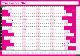 2020 Year Yearly Annual Office Home Wall Planner Calendar Chart Includes Uk Ireland Bank Holidays And 2021 Foot Note Calender Unmounted