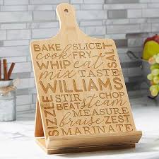 Healthy eating is what is on everyone's mind this year. Kitchen Talk Personalized Bamboo Cookbook Tablet Stand