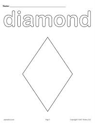 Free Printable Diamond Coloring Page Shape Coloring Pages Shapes Preschool Learning Shapes